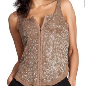 Silk and Sequin Hook and Eye XS Tank Top.